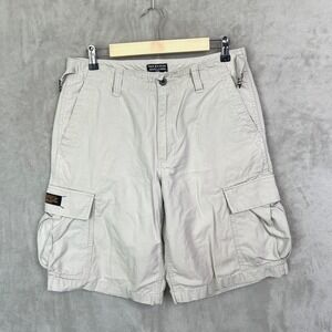 Vtg Polo Jeans Co. Ralph Lauren Military Surplus Cargo Shorts Ivory Men's 32